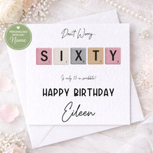 Load image into Gallery viewer, Milestone Scrabble Effect Birthday Card
