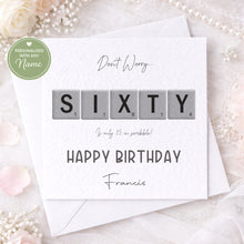 Load image into Gallery viewer, Milestone Scrabble Effect Birthday Card
