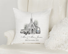 Load image into Gallery viewer, Sketch Wedding Church cushion
