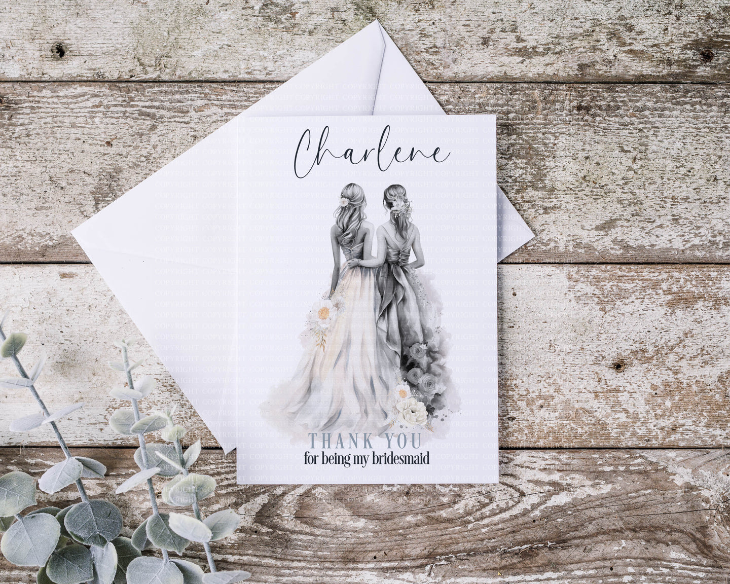 Thank you Bridesmaid Card