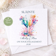 Load image into Gallery viewer, Sláinte Engagement card - Coloursplash champagne
