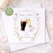 Load image into Gallery viewer, Sláinte Wedding Card, Stout and Champagne
