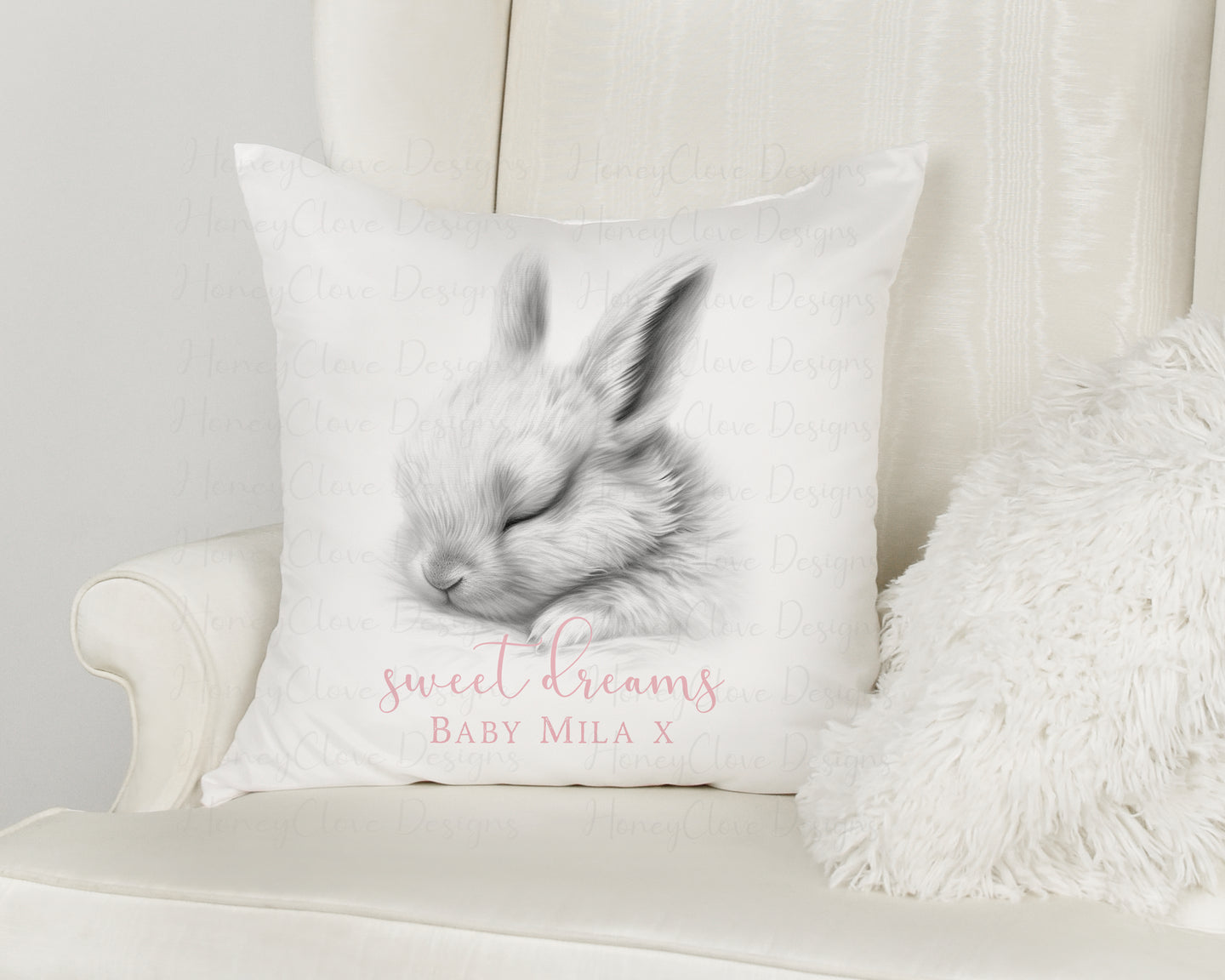 Sleeping Baby Bunny Cushion