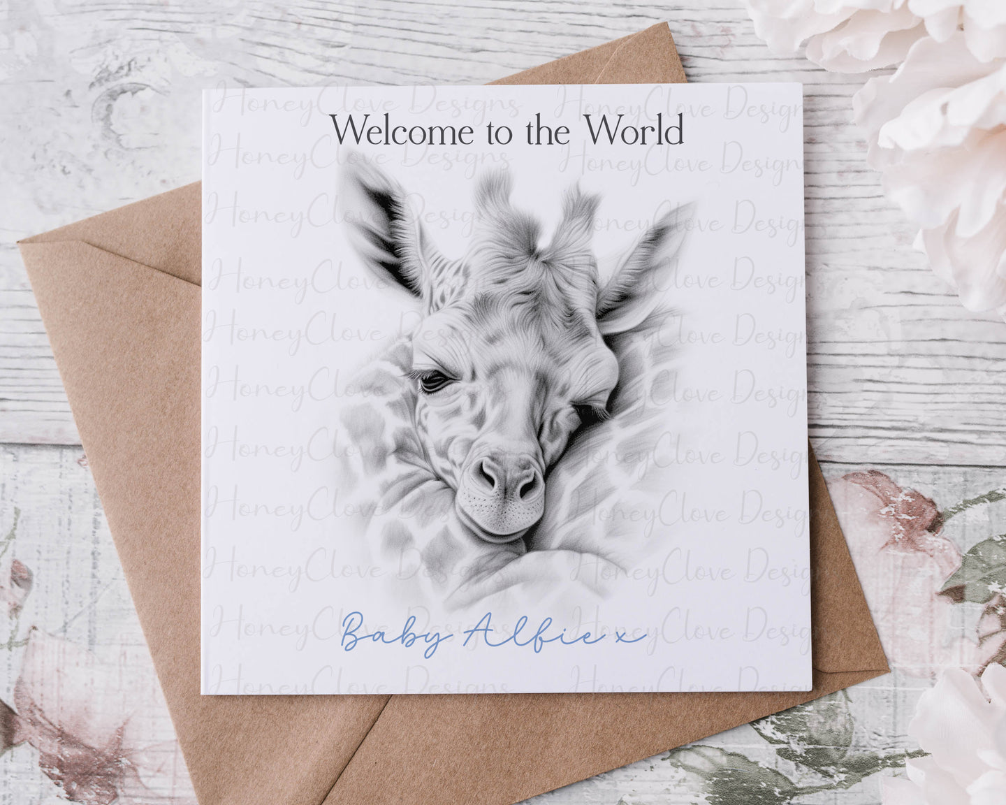 Sleeping Giraffe Greeting Card