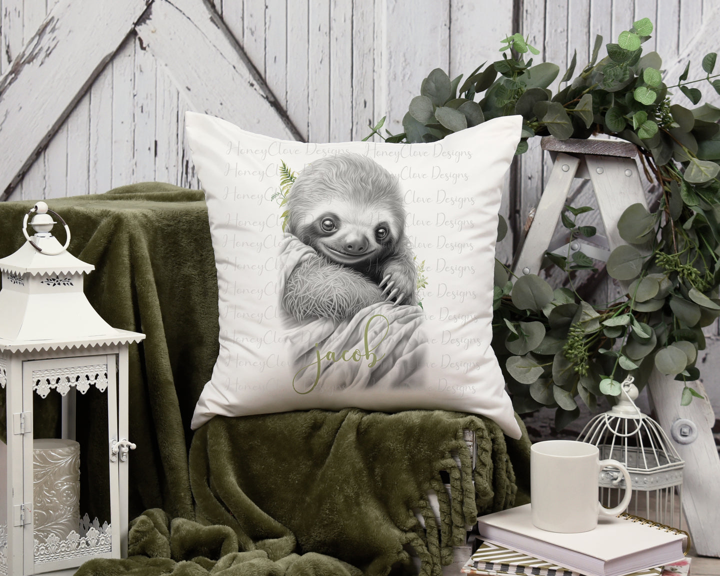 Sketch Design Cushion Sloth