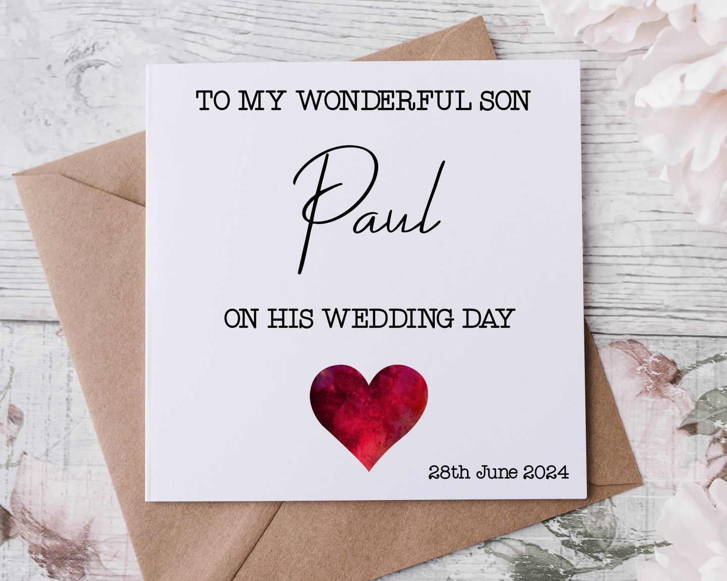 To My Son On his wedding day card