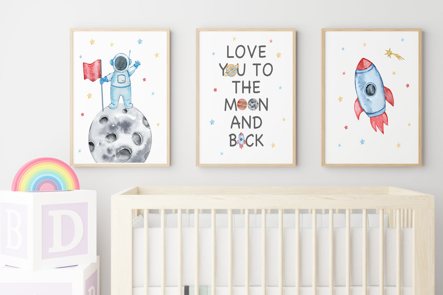 Space Nursery Set of 3 A4 Prints