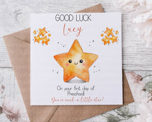 Load image into Gallery viewer, First day at school/preschool/montessori card  - Stars
