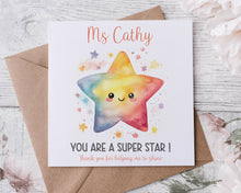 Load image into Gallery viewer, Multi Colour Star Teacher Card
