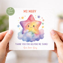 Load image into Gallery viewer, Multi Colour Star Teacher Card
