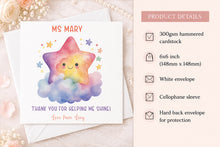 Load image into Gallery viewer, Multi Colour Star Teacher Card
