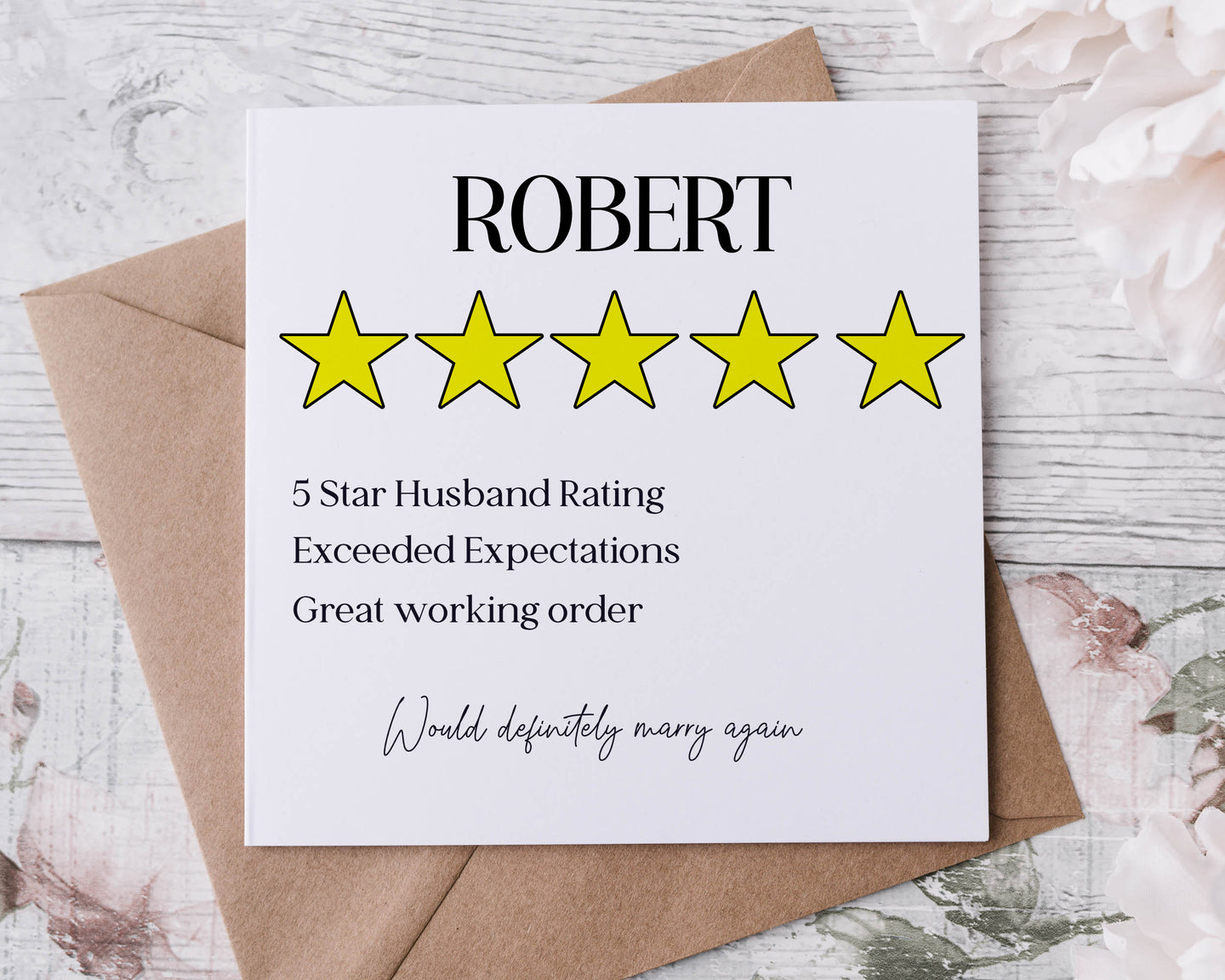 Husband Rating Card