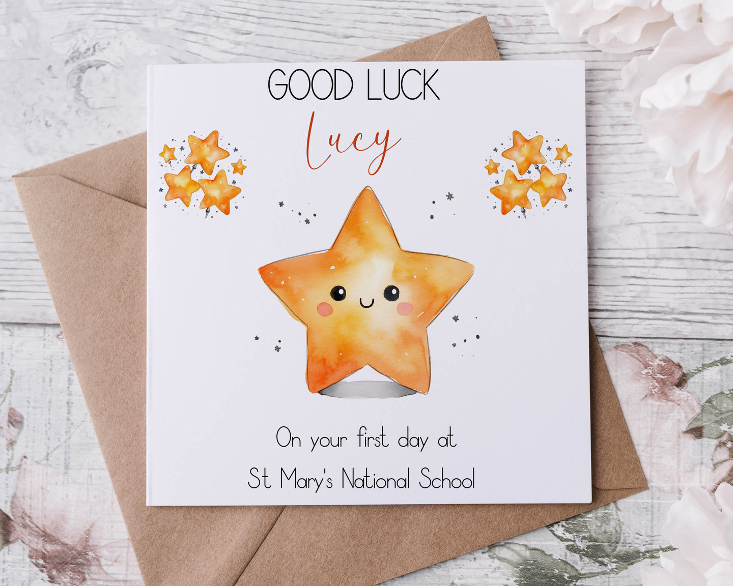 First day at school/preschool/montessori card  - Stars