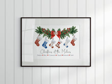 Load image into Gallery viewer, XMAS OFFER Christmas Stocking Family Print - A4 UNFRAMED
