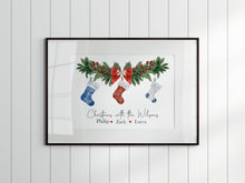 Load image into Gallery viewer, XMAS OFFER Christmas Stocking Family Print - A4 UNFRAMED
