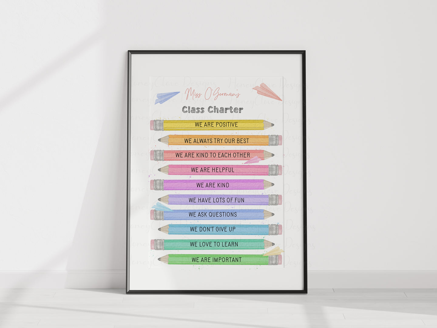 Teacher Charter Unframed print