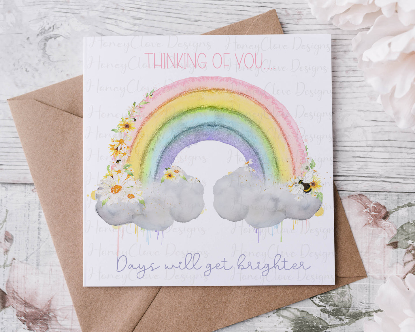 Thinking of you rainbow card