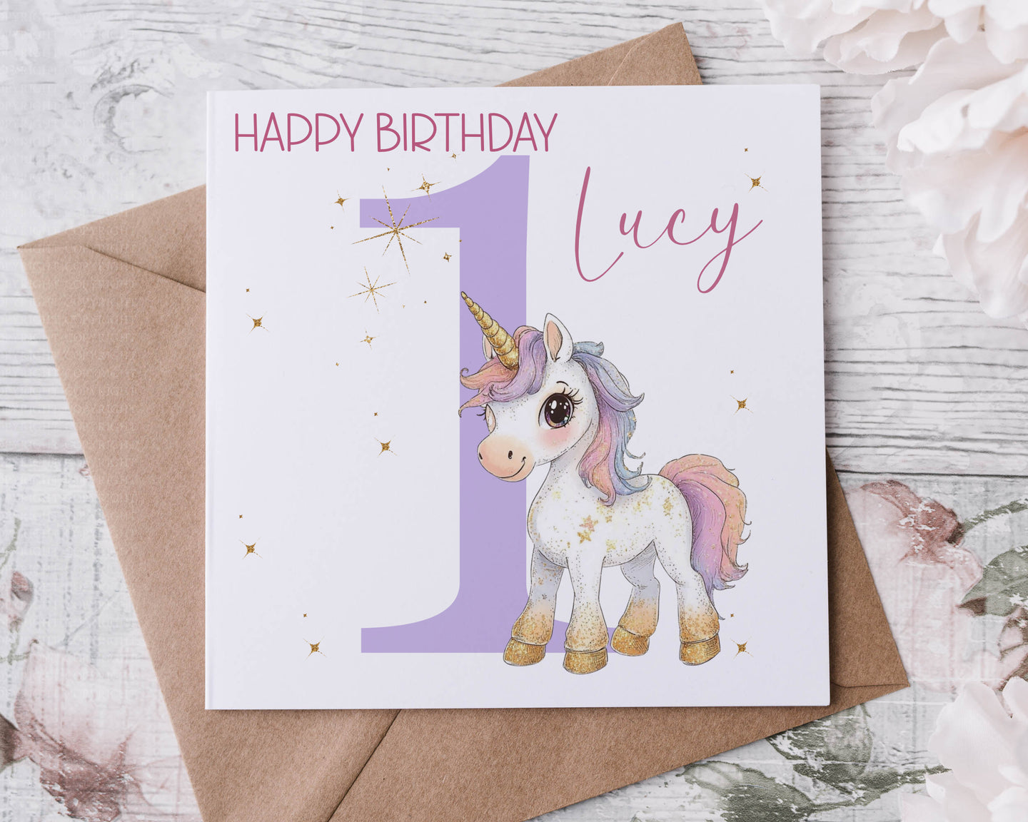 Baby Unicorn Birthday Card