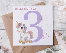 Load image into Gallery viewer, Baby Unicorn Birthday Card
