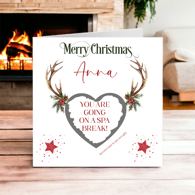 Christmas Scratch Card Greeting Card - ANTLERS 2