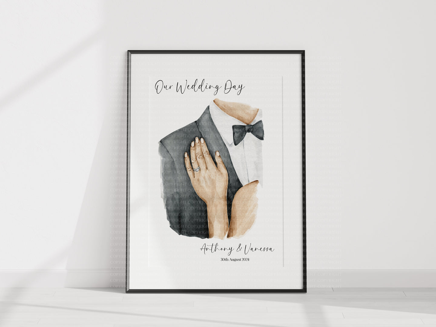 Watercolour Wedding Couple A4 /A3 Print