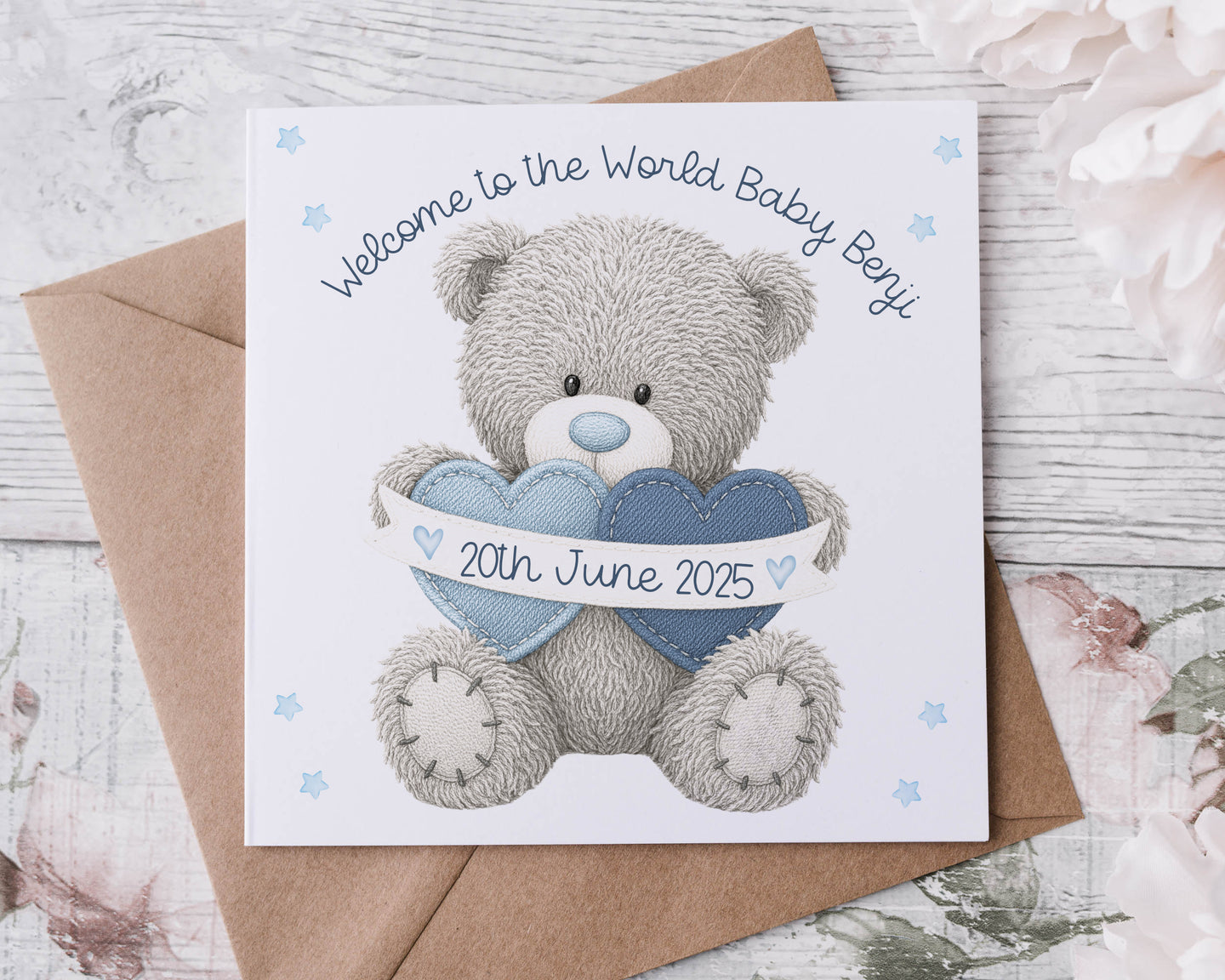 Welcome Baby Greeting Card - Teddy Bear