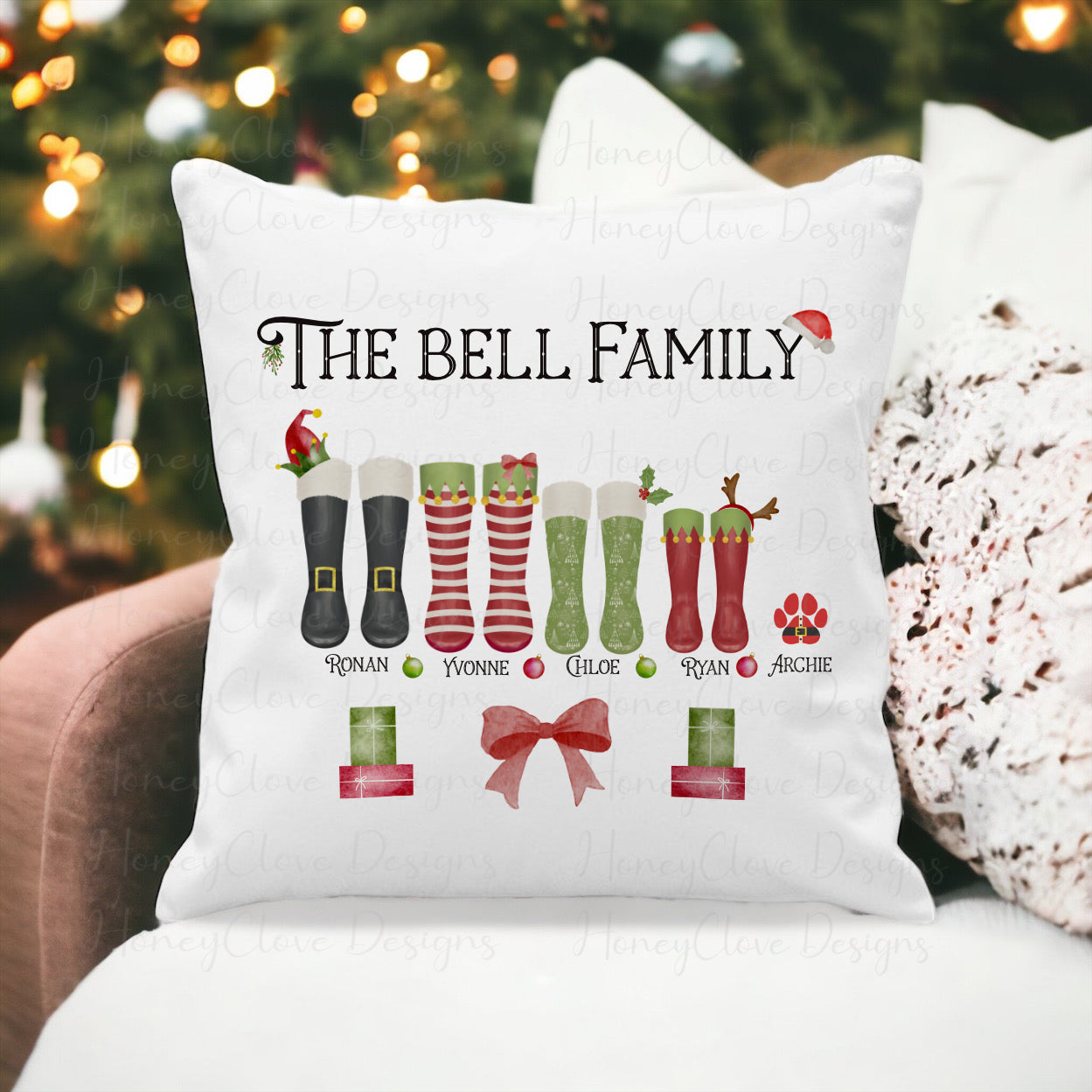 Christmas Boot Family Cushion