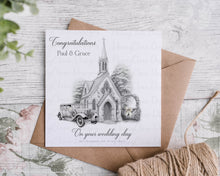 Load image into Gallery viewer, Wedding Card - Sketch Church Design
