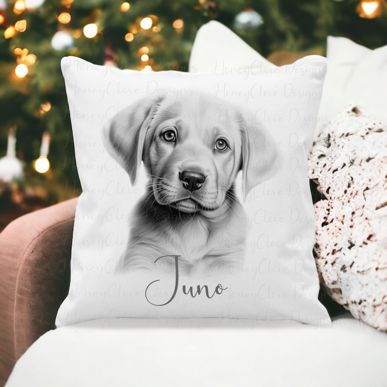 Sketch Art Yellow Lab Cushion