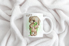 Load image into Gallery viewer, Dog Mascot - Green Ribbon Cushion
