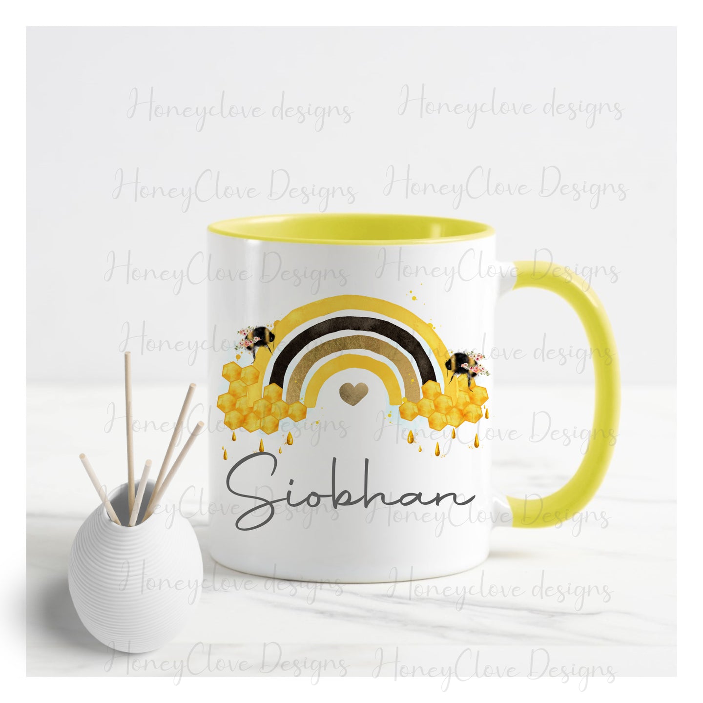 Bee HoneyComb Rainbow Mug