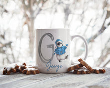 Load image into Gallery viewer, Blue Penguin Christmas Mug
