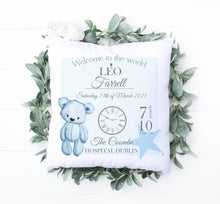 Load image into Gallery viewer, Blue Bear Baby Cushion
