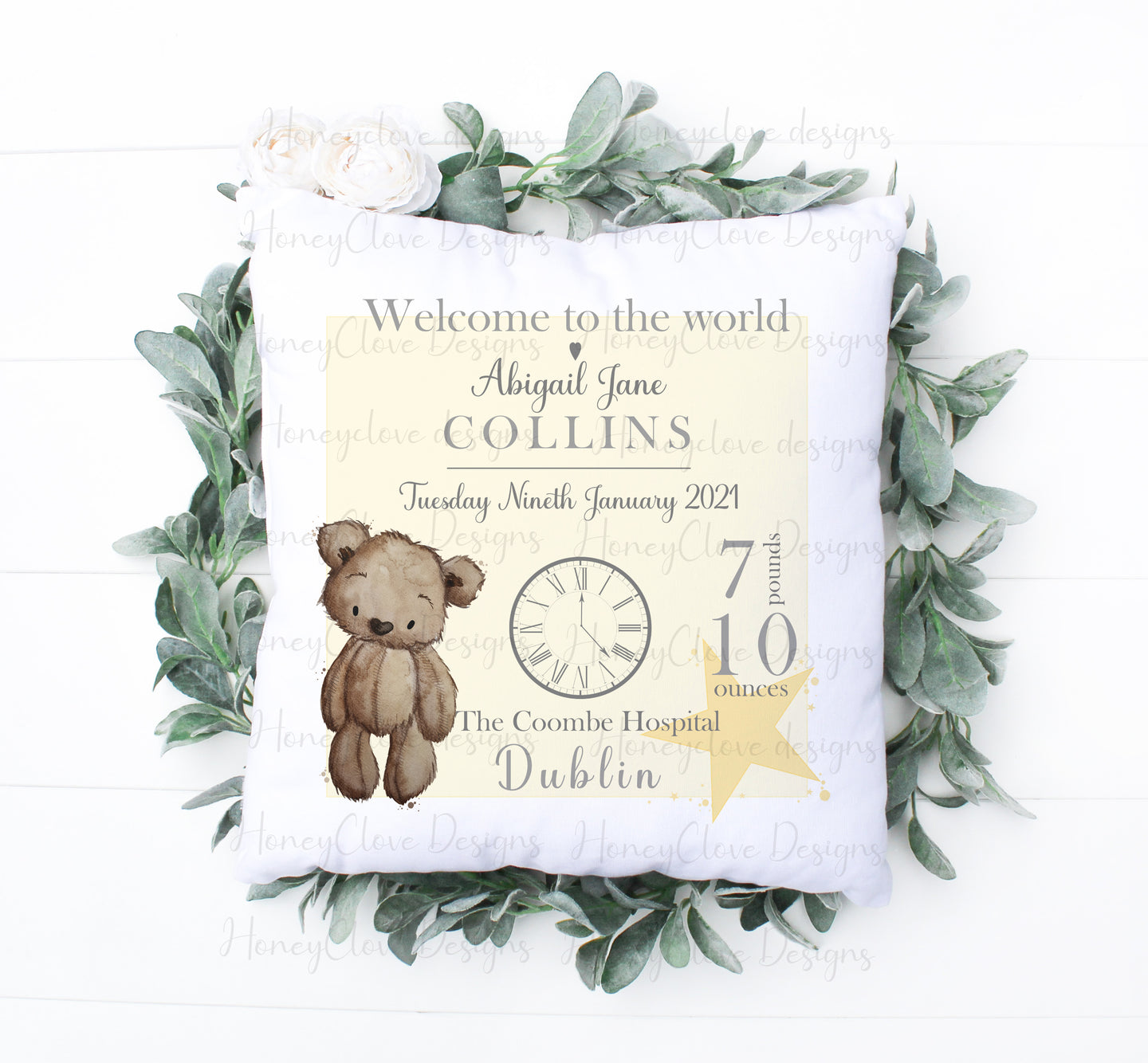 Brown Bear Baby Cushion