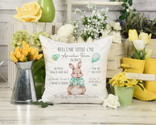 Load image into Gallery viewer, Bunny Birth Stat Cushion  - Various Colours
