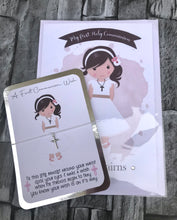 Load image into Gallery viewer, Communion/Confirmation Card Girl - Brown Hair
