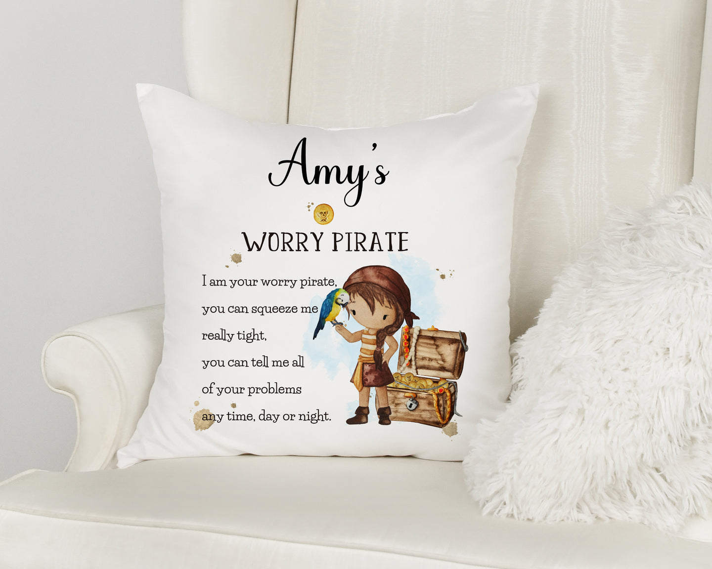 Pirate Girl Worry Cushion