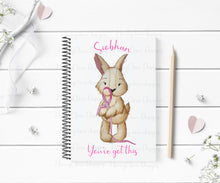 Load image into Gallery viewer, Rabbit Mascot - Pink Ribbon Notebook
