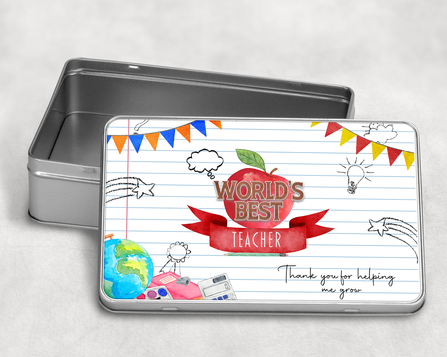 Teacher Apple Tin