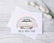 Load image into Gallery viewer, Wedding Car with Rainbow- Greeting Card

