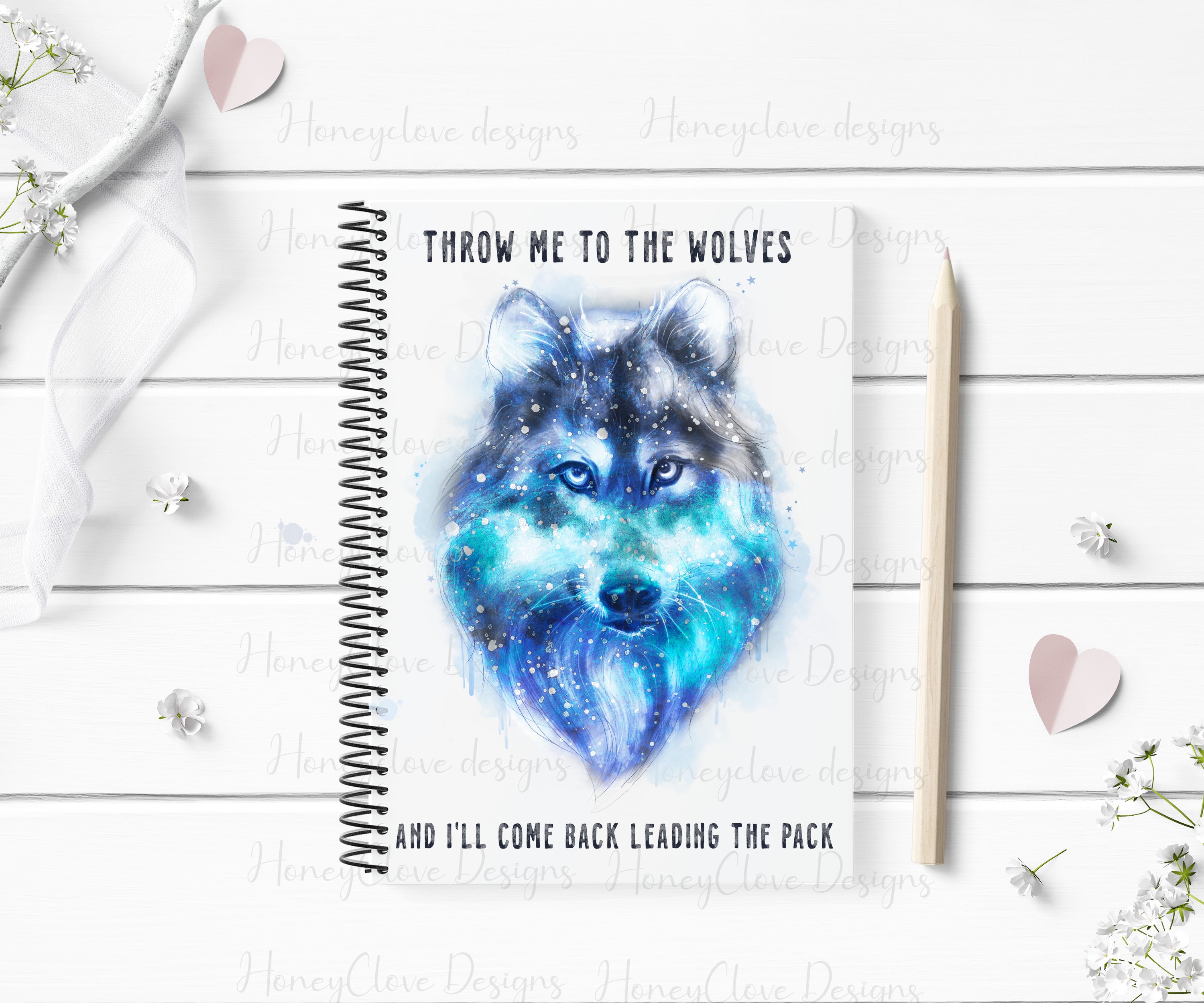 Wolf Notebook – HoneyClove Designs