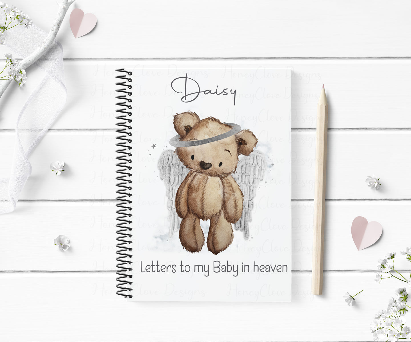 Letters to my Baby/Son/Daughter In Heaven - Brown Angel Bear