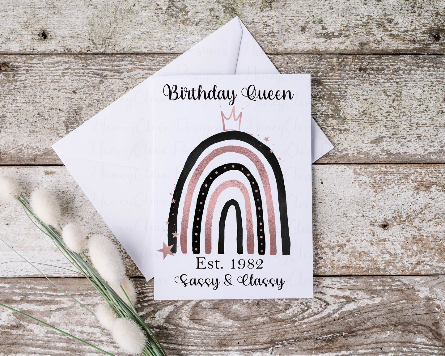 Birthday Day Queen Rainbow Card