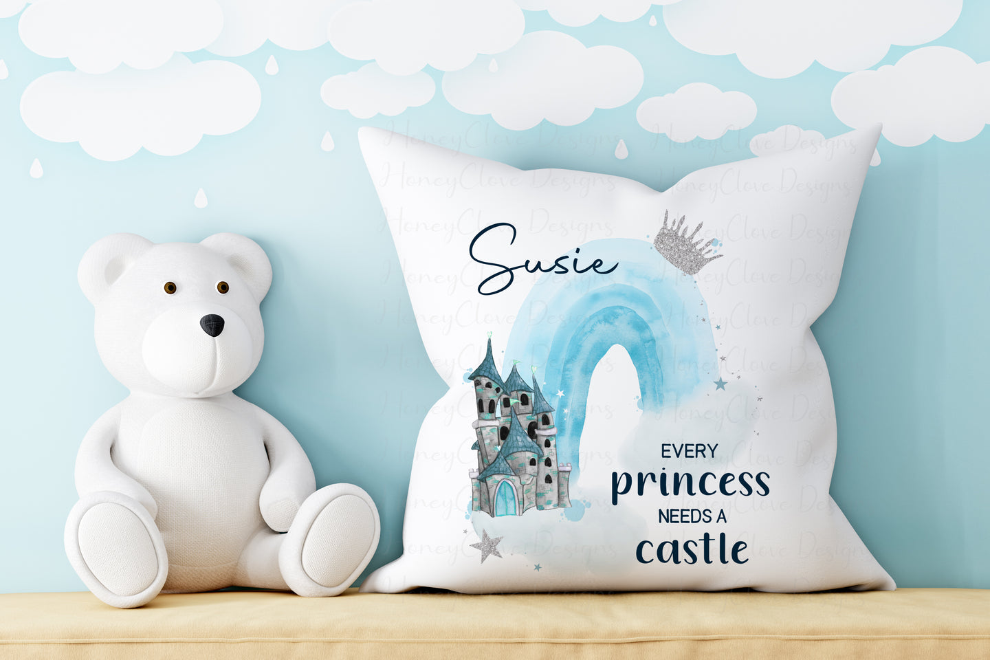 Blue Castle Cushion