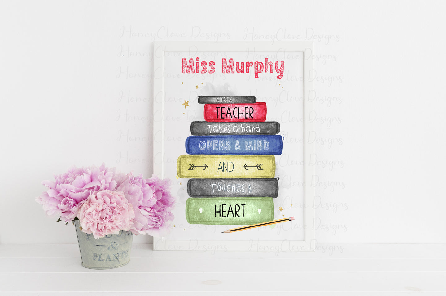 SAVER SUNDAY Bookstack Teacher Print - A4 UNFRAMED