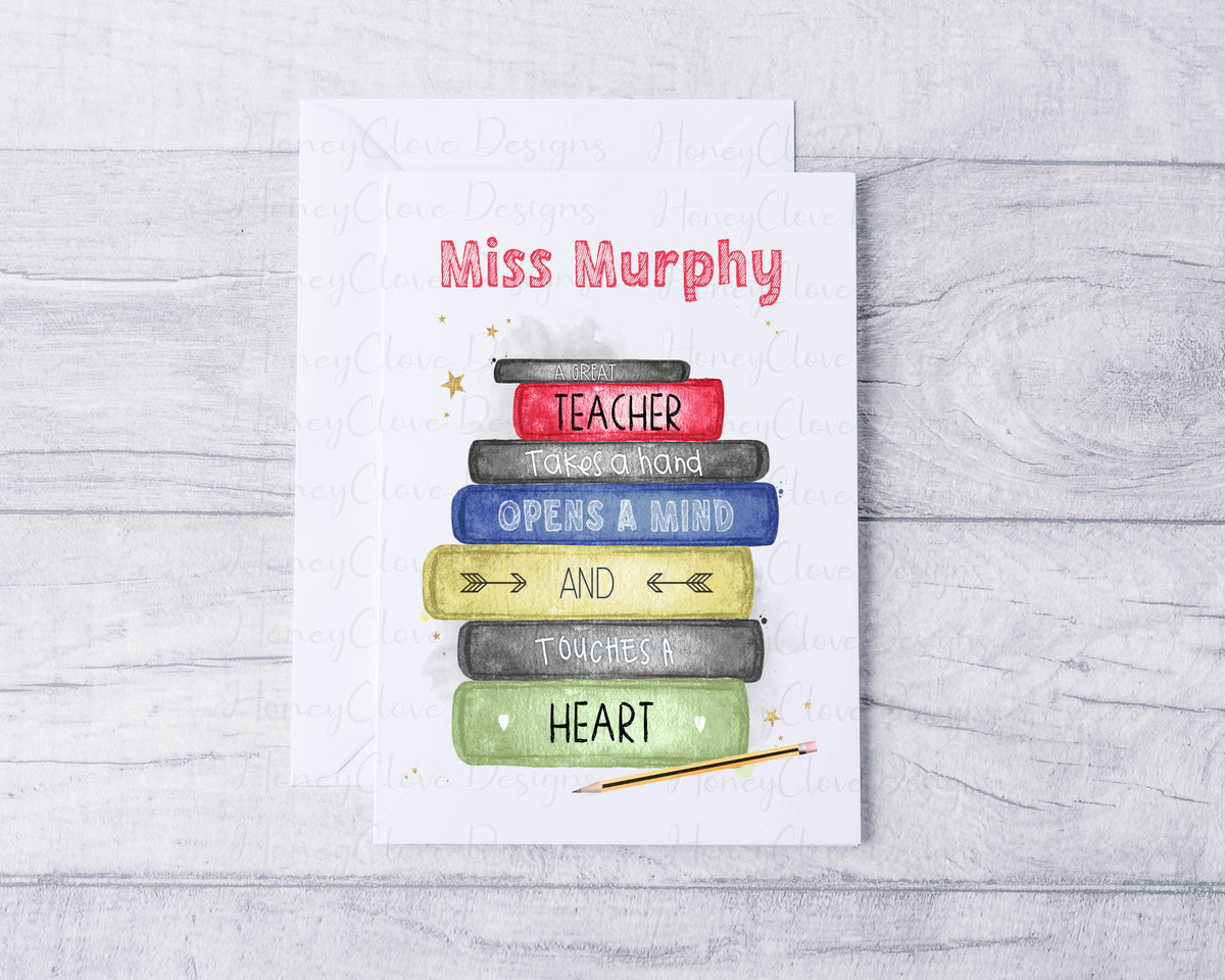 Bookstack teacher card – HoneyClove Designs