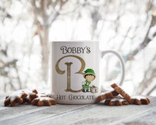 Load image into Gallery viewer, Boy Elf Initial Christmas Mug
