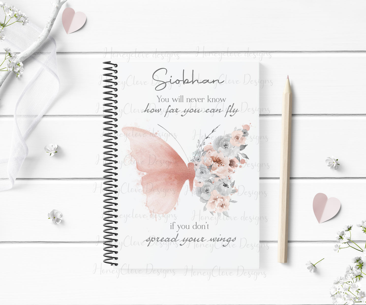 Rose Gold Butterfly Notebook