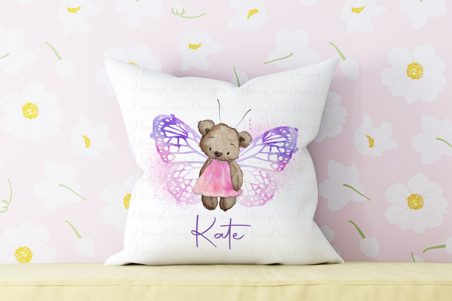 Butterfly Brown Bear Cushion