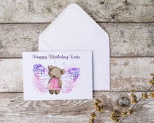 Load image into Gallery viewer, Butterfly Brown Bear Greeting Card
